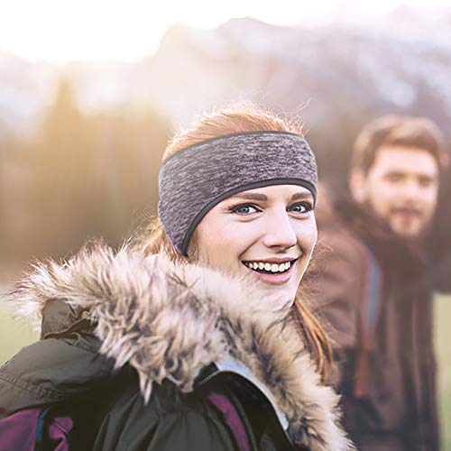 SEELOK Cinta para el Pelo Orejeras, 3pcs Diadema Deportiva Orejas Calentadores de Oídos Invierno para Carrera Ciclismo Montañismo Escalada Yoga Esquí Hombres Mujeres Niños (Fucsia,Gris,Azul Oscuro)