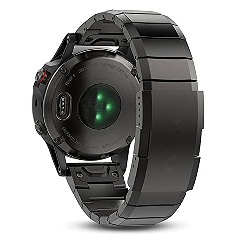 SGGFA Correa de reloj para Garmin Fenix 6 6X Pro 5 5X Plus 3HR acero inoxidable Fenix6 Fenix5 reloj de liberación rápida (color: negro, tamaño: 26 mm Fenix 6X Pro)