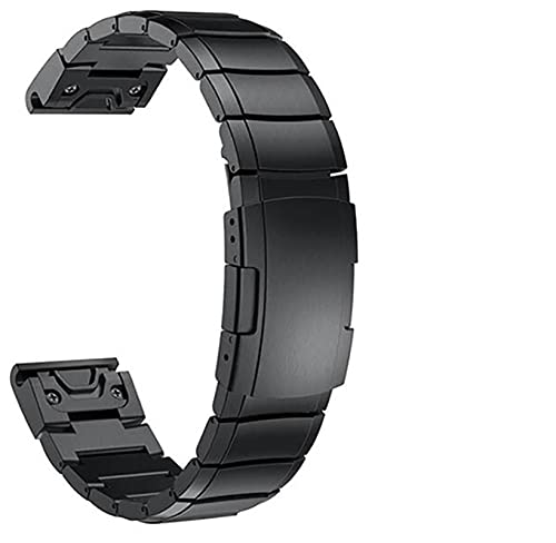 SGGFA Correa de reloj para Garmin Fenix 6 6X Pro 5 5X Plus 3HR acero inoxidable Fenix6 Fenix5 reloj de liberación rápida (color: negro, tamaño: 26 mm Fenix 6X Pro)