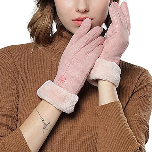 Sharplace Guantes térmicos para Mujer Pantalla táctil Energía de la batería Dedo Completo cálido para Ciclismo de Motocicleta - con Interruptor