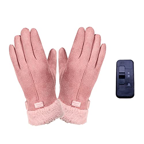 Sharplace Guantes térmicos para Mujer Pantalla táctil Energía de la batería Dedo Completo cálido para Ciclismo de Motocicleta - con Interruptor