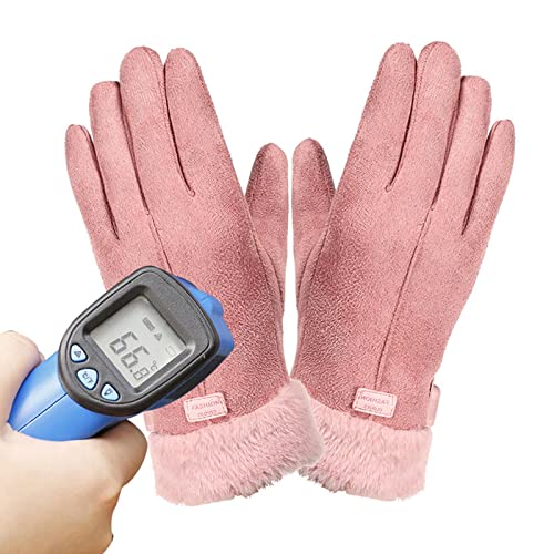 Sharplace Guantes térmicos para Mujer Pantalla táctil Energía de la batería Dedo Completo cálido para Ciclismo de Motocicleta - con Interruptor