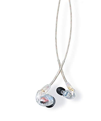 SHURE SE425-CL-EFS - Auriculares Profesionales con Cable sobre la Oreja, Aislamiento Sonoro con Dos Micro-Transductores de Alta Definición, Sonido Natural Preciso, Cable Transparente de 35 mm