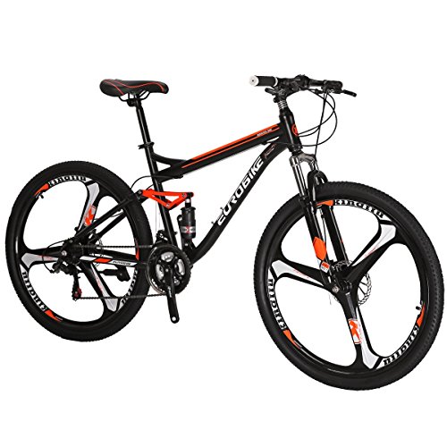 SL Bicicleta de montaña S7 con suspensión de bicicleta de montaña de 27,5 pulgadas, bicicleta de 3 radios naranja (ruedas de 3 radios)