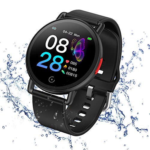 Smartwatch Pulsera Actividad Inteligente Reloj de Fitness Tracker Impermeable IP68 con Podómetro Pulsómetro Monitor de Sueño para Hombre Mujer Niños con iOS y Android