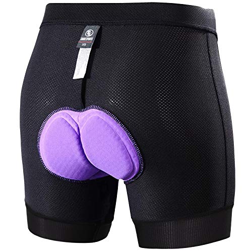 Souke Sports Pantalon Corto Ciclismo Mujer 4D Acolchado, Pantalones Corto Bicicleta Mujer, Pantalones Cortos De Ciclism Transpirables Antideslizante