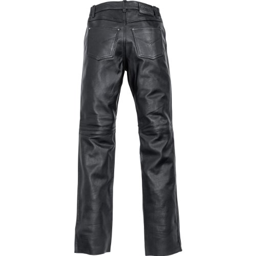 Spirit Motors Jeans de Motocicleta Pantalones de Motocicleta Klassik Lederhose 2.0 Schwarz 52, Caballeros, Chopper/Cruiser, Todo el año, Negro Mate