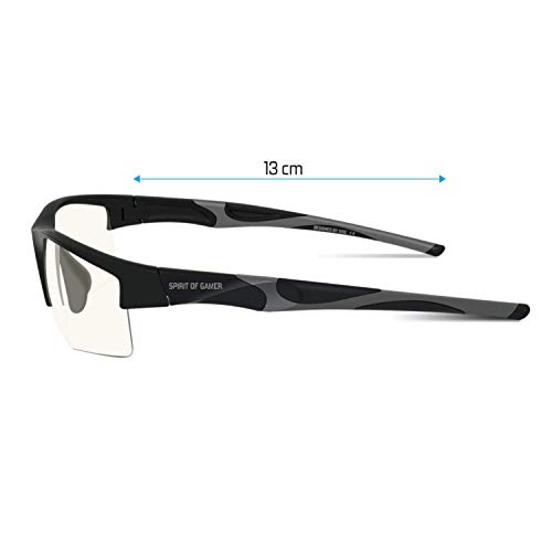 SPIRIT OF GAMER - Gafas Gaming PRO RETINA - Alta Protección para Pantallas - PC/Consolas/TV - Anti-Fatiga - Filtro de Luz Azul - Tratamiento Antirreflejo - Bloque UV - Estuche Incluido