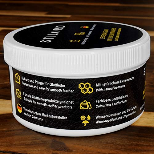 STILORD Bálsamo de Cuero con Cera de Abejas Reparador de Piel Protección e Impregnación Grasa Transparente, tamaño:250 ml