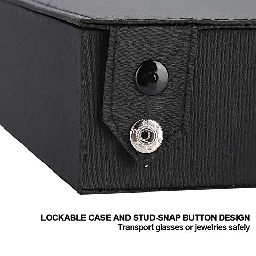 Sunglass Box 18 Grids Glasses Display Case Gafas de sol PU Leather Storage Box Organizer Glasses Jewelry Display Box Multiple Eyeglasses Display Case para Mujeres Hombres