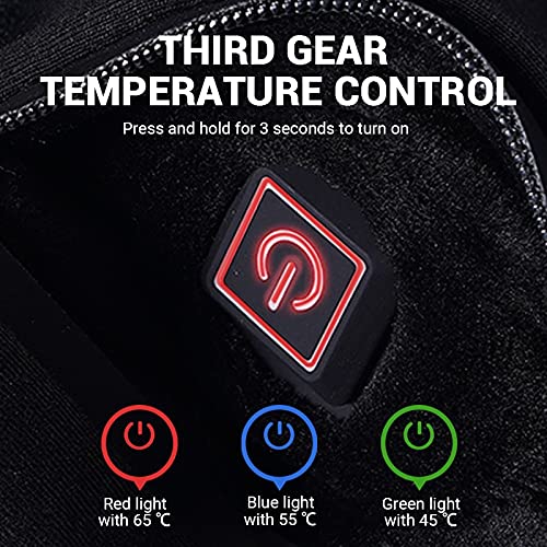 SUNYUN Conjunto de Ropa Interior Térmica Calefactables para Hombre Mujer Ropa Térmica Eléctrico Ciclismo Esquí Set de Ropa con 3 Configuraciones de Calor Lavable Camiseta y Pantalón (XL,Negro)