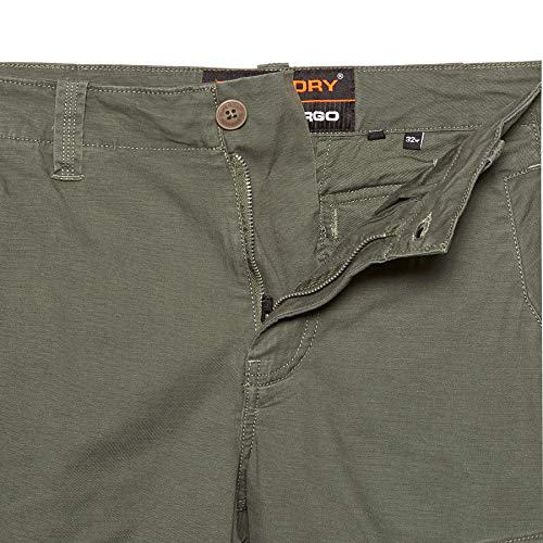 Superdry Core Cargo Shorts Pantalones Cortos, Verde (Draft Olive L1L), 34W para Hombre