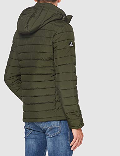 Superdry Hooded Fuji Jacket Chaqueta Acolchada, Caqui del ejército, XXL para Hombre