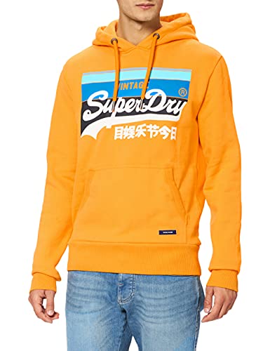 Superdry M2011136a VL Cali Stripe-Sudadera con Capucha, Utah Gold, Large para Hombre