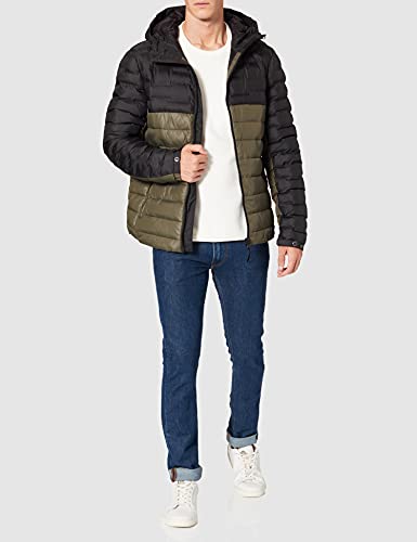 Superdry Radar Quilt Mix Padded Jacket Chaqueta, Verde Caqui, XXL para Hombre