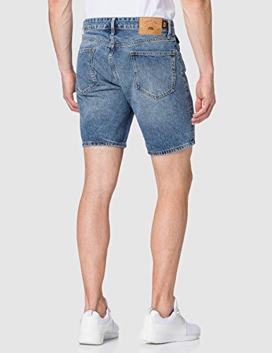 Superdry Taper Short Pantalones Cortos, Kingman Light Blue Stone, 32 para Hombre