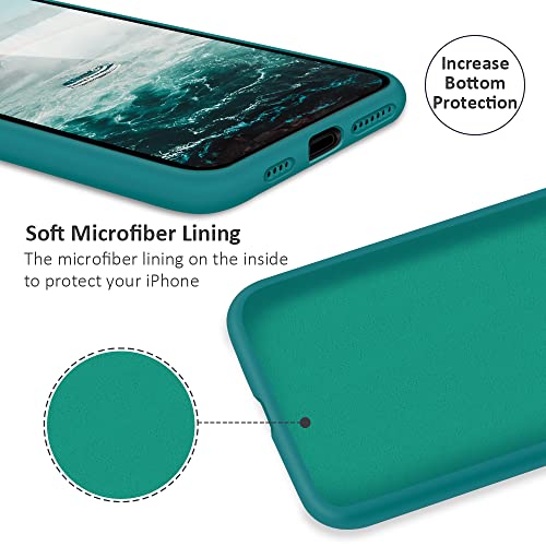 SURPHY Funda iPhone XS MAX Case, Carcasa iPhone XS MAX Silicona Case, Fundas Silicona Líquida Protección con Forro de Microfibra, Compatible con iPhone XS MAX 6.5 Pulgadas (Verde Azulado)