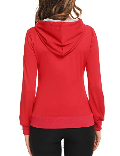 Sykooria Sudadera con Capucha para Mujer Chaqueta Deportivo con Cremallera y 2 Bolsillo para Mujeres Casual Correr Fitness