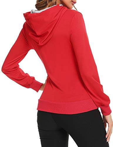 Sykooria Sudadera con Capucha para Mujer Chaqueta Deportivo con Cremallera y 2 Bolsillo para Mujeres Casual Correr Fitness