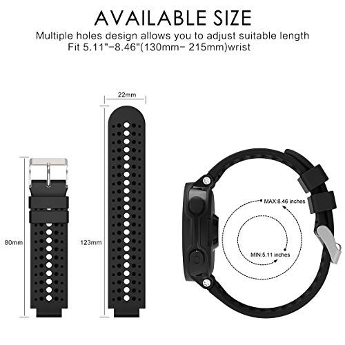 Syxinn Compatible con Correa Forerunner 235, Banda de Reloj de Reemplazo Silicona Suave Sports Pulsera para Forerunner 235/735XT/220/230/620/630