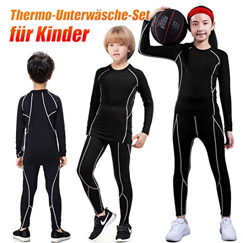 TBoonor Ropa Interior Térmica para Niños Conjuntos Térmicos de Esquí Niños Ropa Interior térmica para niñosJuego de Ropa Interior de Invierno para niños (Size 28(146/152) 140-150cm)