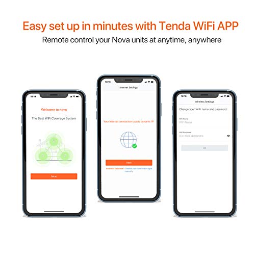 Tenda MW5 Nova - Sistema Mesh WiFi para Todo el Hogar (Paquete de 2, Cobertura de Doble Banda de hasta 300 m², MU-MIMO, Control Parental, Funciona con Alexa)