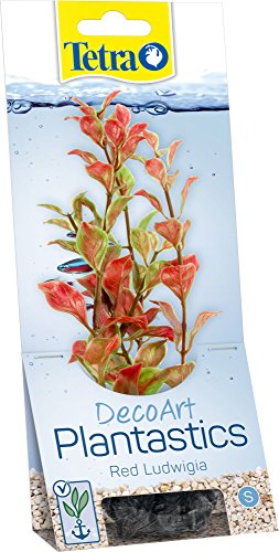 Tetra DecoArt Plantastics Red Ludwigia S Réplica con aspecto natural de la planta acuática Ludwigia roja