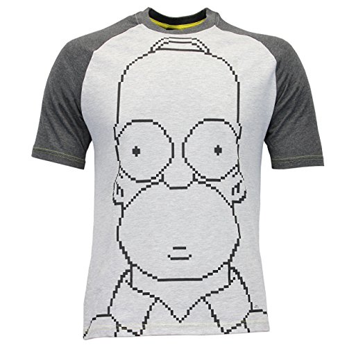 The Simpsons Conjunto de pijama, parte superior de manga corta y parte inferior de piernas largas para hombre [grande] [gris]