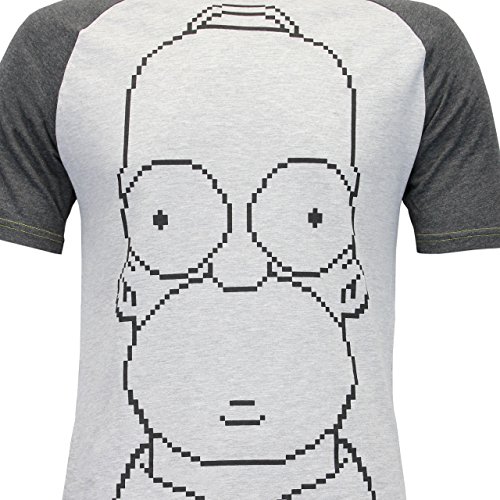 The Simpsons Conjunto de pijama, parte superior de manga corta y parte inferior de piernas largas para hombre [grande] [gris]