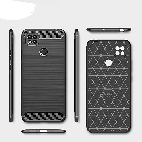 TiHen Funda iPhone XR2, Rugged Armor Funda (2019) Carbon Fibre Texture Silicona TPU Bumper antigolpes Fundas Carcasas [con Pantalla de Vidrio Templado]para iPhone XR2,Negro