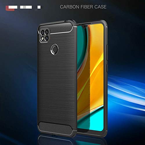 TiHen Funda iPhone XR2, Rugged Armor Funda (2019) Carbon Fibre Texture Silicona TPU Bumper antigolpes Fundas Carcasas [con Pantalla de Vidrio Templado]para iPhone XR2,Negro