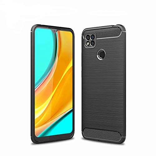 TiHen Funda iPhone XR2, Rugged Armor Funda (2019) Carbon Fibre Texture Silicona TPU Bumper antigolpes Fundas Carcasas [con Pantalla de Vidrio Templado]para iPhone XR2,Negro