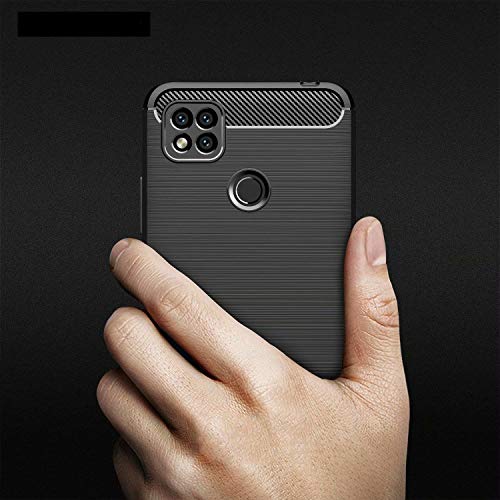 TiHen Funda iPhone XR2, Rugged Armor Funda (2019) Carbon Fibre Texture Silicona TPU Bumper antigolpes Fundas Carcasas [con Pantalla de Vidrio Templado]para iPhone XR2,Negro