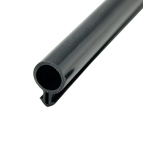 Tira de sellado de puerta de acero de plástico de 10 m para puerta de goma de silicona para sello de ventana de puerta, tapón de drenaje de bombilla hueca y junta tubular tipo O (poco O/8 mm, negro)