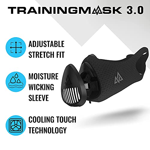 Training Mask TrainingMask 3.0 - Máscara de entrenamiento para adultos (talla M, 70-120 kg), color negro