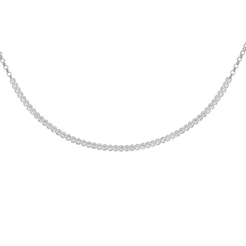 Tuscany Silver Collar Cadena Mujer Plata Plata Fina 925 circonita Redonda - 8.19.7474