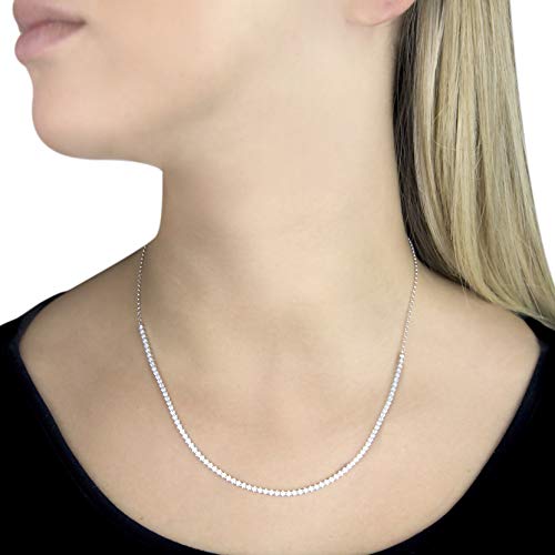 Tuscany Silver Collar Cadena Mujer Plata Plata Fina 925 circonita Redonda - 8.19.7474