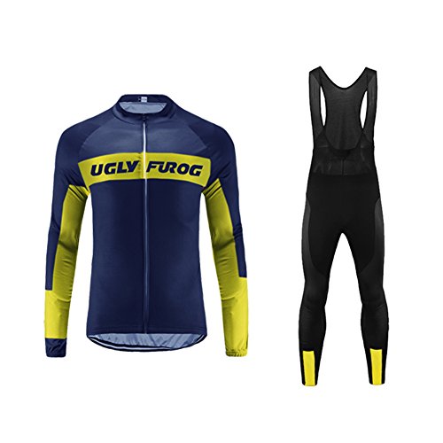 UGLY FROG 2018-2021 Nuevo De Invierno Mantener Caliente Manga Larga Maillot Ciclismo Hombre Bodies +Long Bib Pant with Gel Pad Winter Style