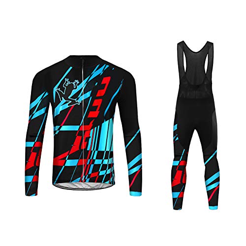 UGLY FROG Bike Wear Maillot Ciclismo Hombre Invierno Ciclismo,Clásico Retro Maillots de Bicicleta Conjunto de Jersey de Top MTB Jersey Manga Larga