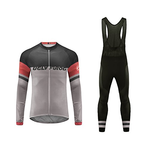 UGLY FROG Nuevo De Invierno MTB Mantener Caliente Bici Manga Larga Maillot Ciclismo Hombre Bodies +Long Bib Pant with Gel Pad Winter Style