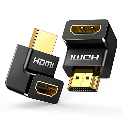 UGREEN Adaptador HDMI Macho a Hembra, 2 Pieces Conector HDMI Ángulo 90 Recto y 270 Grado, 4K UHD Convertidor HDMI 2.0 Soporta 3D, ARC, HDR y Ethernet, Compatible con PC, TV, PS4,PS3, Xbox One,Xbox 360