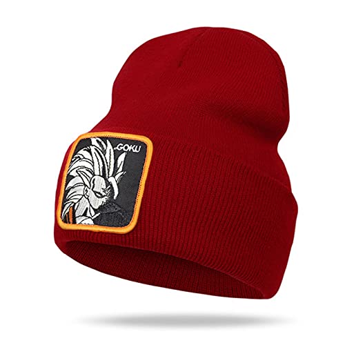 UKKO Gorro de Invierno Gorros De Invierno para Hombres Personajes De Dibujos Animados Bordado Invierno Cálido Higido Sombrero Mujer Bonete Unisex Lobo Hip Hop Hat