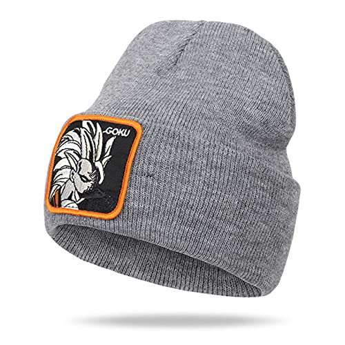 UKKO Gorro de Invierno Gorros De Invierno para Hombres Personajes De Dibujos Animados Bordado Invierno Cálido Higido Sombrero Mujer Bonete Unisex Lobo Hip Hop Hat