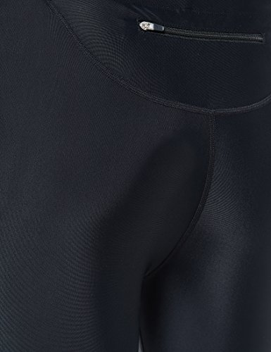 Ultrasport Pantalones de correr para hombre – pantalones de fitness 3/4 para hombre, con efecto de compresión y función de secado rápido, para fútbol, correr, marcha nórdica, ciclismo y otros deportes, Negro/Amarillo neón, S