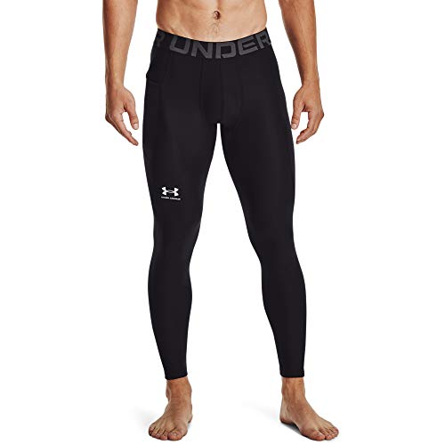 Under Armour UA HG Armour Leggings cómodo pantalón Largo, Hombre, Negro (Black/White), S