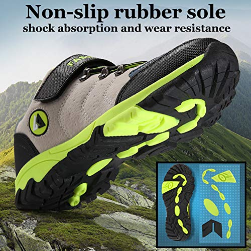 Unitysow Zapatillas de Senderismo para Niño Zapatillas y Calzado Deporte Niños Impermeables Botas de Senderismo Aire Libre Montaña Zapatillas Trekking,Marrón,EU35