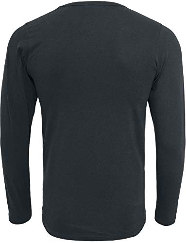 Urban Classics Fitted Stretch L/S tee Camiseta de Manga Larga, Negro (Black 00007), XL para Hombre