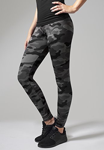 Urban Classics Ladies Camo, Mallas, para Mujer, Negro (Dark Camo), M