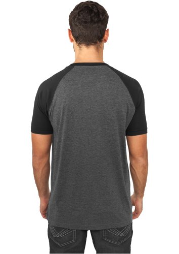 Urban Classics Raglan Contrast tee Camiseta, Mehrfarbig (cha/blk 314), S para Hombre