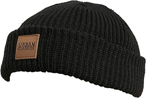 Urban Classics Strick-mütze Dogger Beanie Gorro de Punto, Negro (Black 00007), Talla Única Unisex Adulto